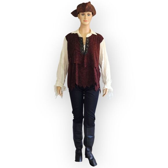 Rubies Pirate Costume Unisex Adult XL Halloween Outfit Complete 3 Piece Set - Picture 1 of 16